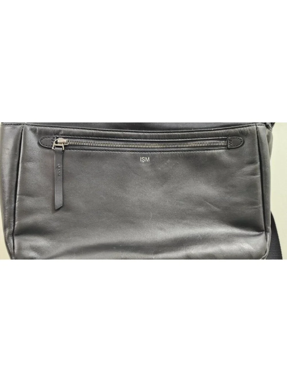 ISM Backpack Black Nylon Leather Trim Laptop Travel Commuter Minimalist Unisex